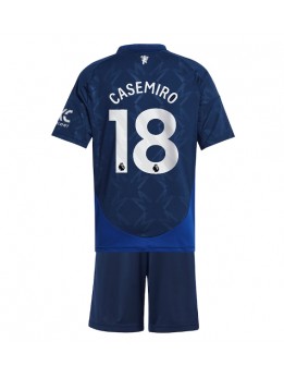 Manchester United Casemiro #18 Auswärts Trikotsatz für Kinder 2024-25 Kurzarm (+ Kurze Hosen)